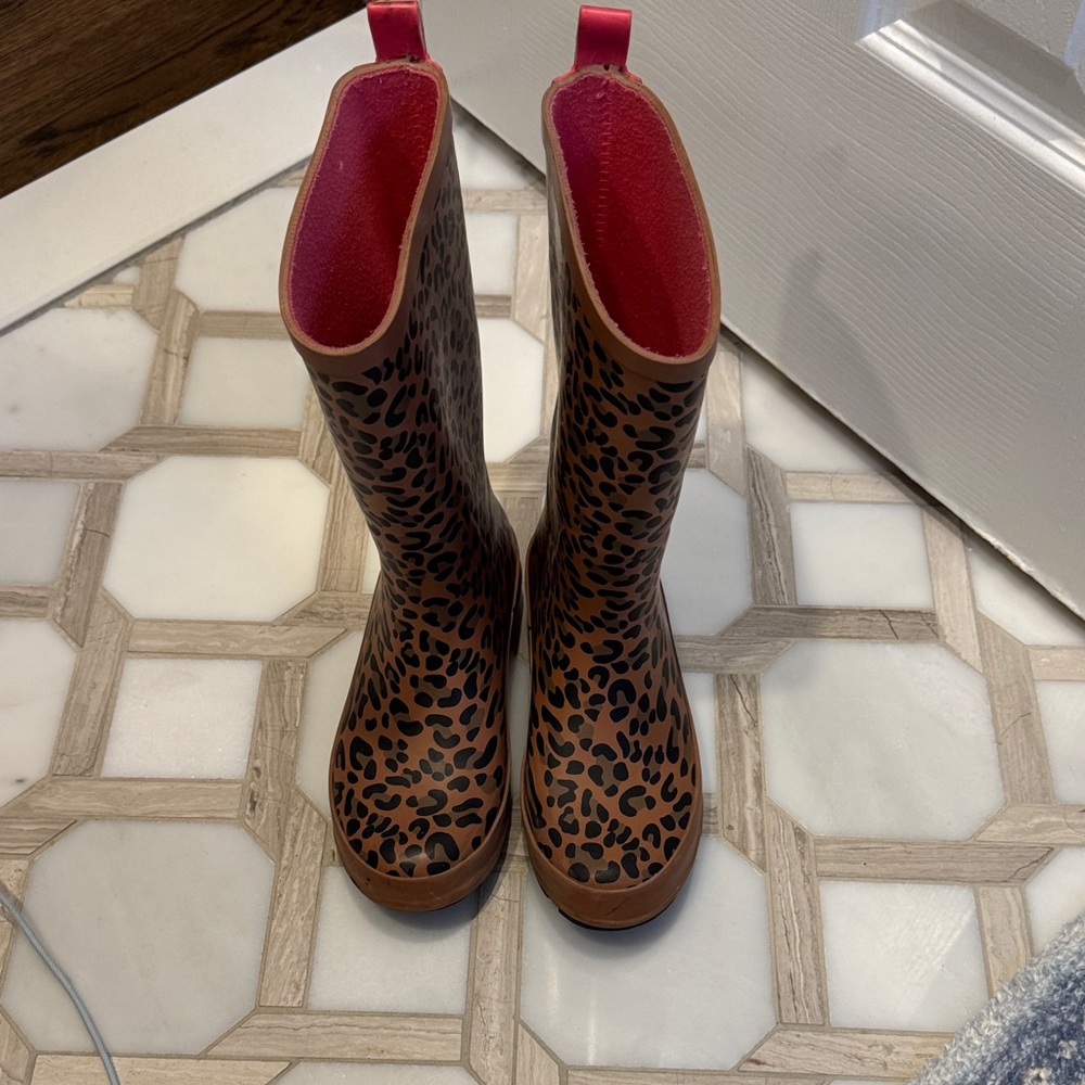 Cat & Jack Leopard Print Kids Boots - Brown and Pink